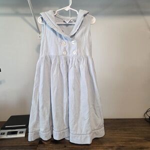 Vintage Light Blue Buttoned Kids Dress